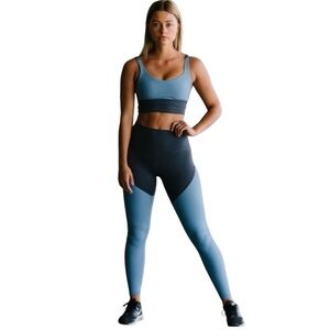 Zyia Active Parallel Luxe Sports Bra and Legging Set Size XL Storm